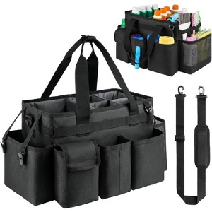 Cleaning Caddy Bag for Housekeepers, Cleaning Supplies Organizer with Handle, Portable Tote for Cleaning Tools and Products - 1 of 4