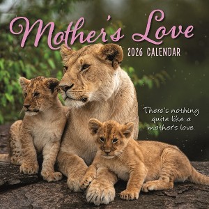 2026 Square Wall Calendar, Mother's Love, 16-Month Animals Theme with 180 Reminder Stickers (12x12 In) - 1 of 4