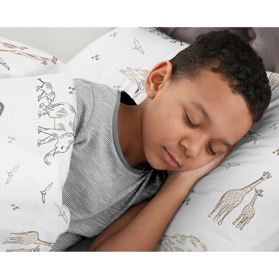 Serengeti Animals Full Microfiber Comforter Set in Black and Beige