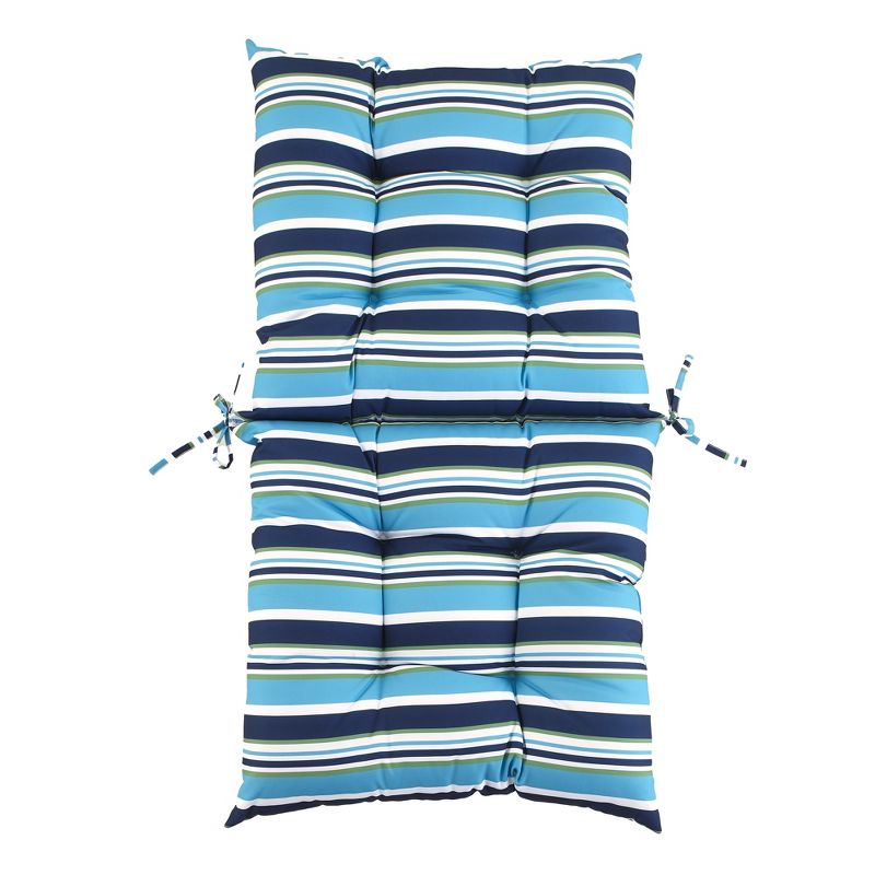 The Lakeside Collection Striped Outdoor Cushion Collection - Blue Stripe High Chair, 1 of 4