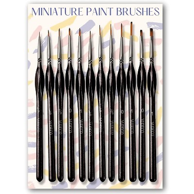 Vudeco 12 Piece Miniature Acrylic Oil Detail Paint Brushes Set - Great Gift  For Any Artist : Target