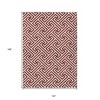 Merlot And Ivory Geometric Washable Indoor Outdoor Area Rug - 3 of 4