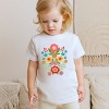 The Juniper Shop Folk Art Florals Distressed Toddler Short Sleeve Tee - 4T - White - 3 of 4
