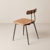 2pk Industrial Wood & Steel Dining Chairs - Aged Oak/Black - Hearth & Hand™ with Magnolia: Sleek Metal Legs - 4 of 4
