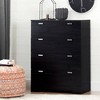 Reevo 4 Drawer Vertical Dresser Black Onyx - South Shore: Space-Saving Storage Furniture for Bedrooms - 4 of 4