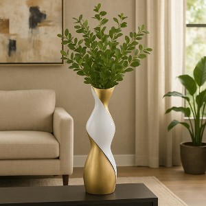 Decorative Ceramic Vase - Complements Living Room, Office, and Bedroom - Perfect Flower Vase for Table Accent and House Decor - 1 of 4