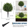 24 Inch Artificial Cedar Topiary Ball Trees Set of 2 Faux Cypress Plants with Ground Spike UV Resistant Artificial Bushes Front Porch Decor Fake Shru - 3 of 4
