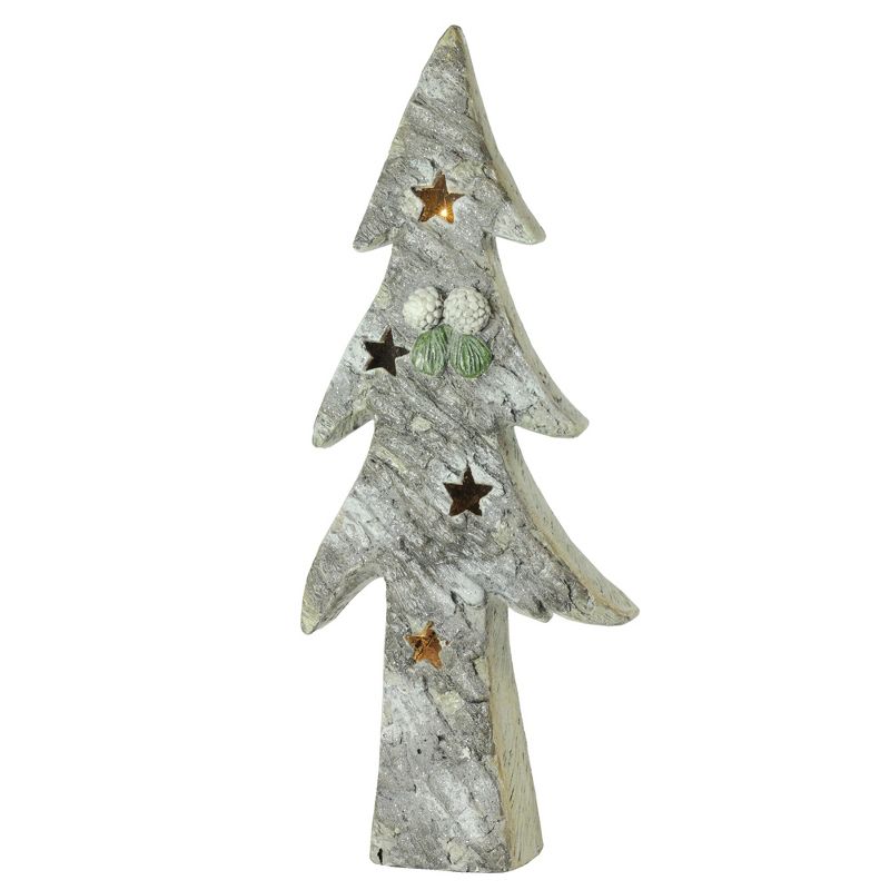 Northlight 30" White and Green LED Lighted Glitter Artificial Christmas Tree Tabletop Decor, 1 of 3