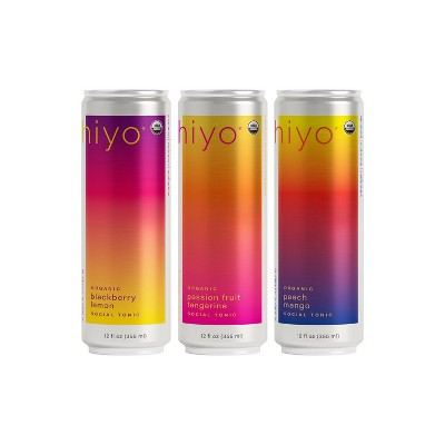 Hiyo Non-Alcoholic Organic Social Tonics Sunset Sixer Variety Pack - 6pk/12 fl oz Cans
