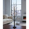 LED Lighted Twig Tree – 48" Black Glitter Holiday Decor by Melrose - 3 of 3