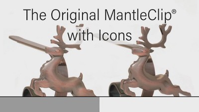 Oil-Rubbed Bronze Reindeer MantleClip Stocking Holders, 2-Pack