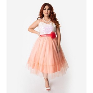 Unique Vintage Women's Plus Replica Barbie Peaches N Cream Dress - 1 of 3