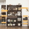 Lirago Kitchen Pantry Cabinet with Reeded Glass Doors and Microwave Stand-Multi-Functional Storage for Kitchen or Living Room 47.2"Lx15.74"Wx71"H - 3 of 4
