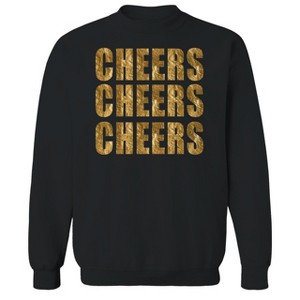 Rerun Island Men's Cheers Cheers Cheers Long Sleeve Graphic Cotton Sweatshirt - 1 of 1