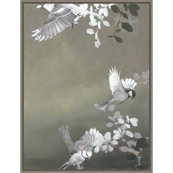 18" x 24" Bird 4 by Design Fabrikken Framed Canvas Wall Art - Amanti Art
