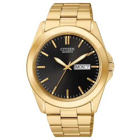 Citizen men's quartz gold tone bracelet watch best sale