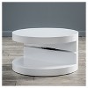 Osto Small Oval Rotatable Coffee Table Glossy White - Christopher Knight Home - image 4 of 4