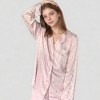 Anna-Kaci Lounge Women's Long Sleeve Button Up Pajama Set with Satin Leopard Texture and Relaxed Fit Pants - 4 of 4