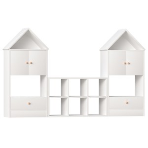 Yinvani  Versatile Children's Bookshelf with House-Shaped Design, Durable Kids Organizer for Playroom or Bedroom, Easy Assembly - 1 of 4