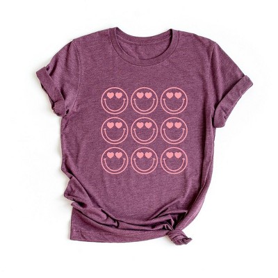 Simply Sage Market Women's Love Smiley Grid Short Sleeve Graphic Tee