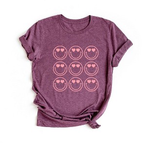 Simply Sage Market Women's Love Smiley Grid Short Sleeve Graphic Tee - 1 of 4