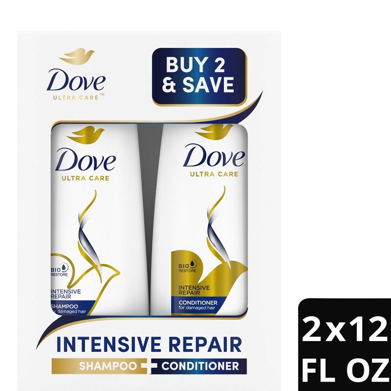 Dove Beauty Intensive Repair Shampoo &#38; Conditioner Set for Damaged Hair - 12 fl oz/ 2ct, 1 of 9