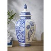 Spode Blue Italian Porcelain Vase - 15.5 Inch Statement Jar with Floral Motifs & Lid - Blue & White Classic European Style - 2 of 4