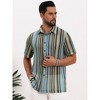 INSPIRE CHIC Men's Striped Retro Short Sleeve Button Down See Through Shirts - 4 of 4