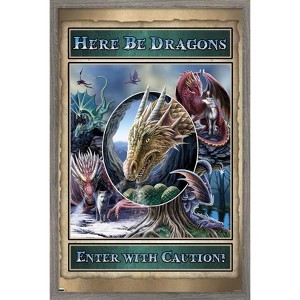 Trends International Lisa Parker - Here Be Dragons Framed Wall Poster Prints - 1 of 4