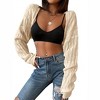Women's Open Front Knit Cropped Cardigan Loose Fit Long Sleeve Drop Shoulder Casual Bolero Shrugs - 2 of 4