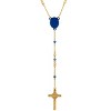 Steeltime 26" two tone blue ip and 18k gold plated stainless steel rosary - 2 of 4