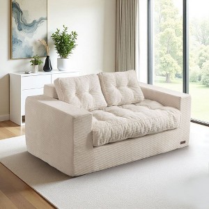 MAXYOYO Bean Bag Chair for Adults, Upholstered Floor Sofa with Armrests, Loveseat Boneless Couch for Bedroom Living Room - 1 of 4