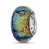 Black Bow Jewelry Cancun & Palm Trees Orange Dichroic Glass & Sterling Silver Bead Charm - 4 of 4
