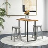 Costway Set of 2 Saddle Bar Stools Counter Height Dining Chairs with Wooden Legs Black/Gray/White - 4 of 4