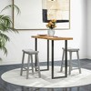 Costway Set of 2 Saddle Bar Stools Counter Height Dining Chairs with Wooden Legs Black/Gray/White - image 4 of 4