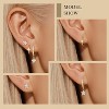 Gold Plated Dangle Earrings Set - Flower, Moon & Cross Huggie Hoop Stacks, Hypoallergenic Trendy Jewelry Gift - 4 of 4