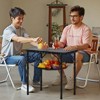 VEVOR Folding Camping Table, Adjustable Height Portable Side Tables, Aluminum MDF Beach Table with Mesh Layer, Carrying Handle, 24x16in, Black - 2 of 4