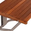 HomeRoots 14" X 20" Brown Teak Rectangular Shower Bench - 4 of 4