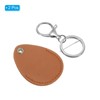 Unique Bargains PU Leather Keychain Holder ID Key Cards Key Fobs with Rings 2 Pcs - 3 of 4