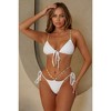 Moda Minx Opulent Oasis 'White' Jade Wrap Waist Tie Side Crystal Bikini Bottoms - 3 of 4