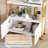 Arched Bookshelf, Bookcase w/Doors Storage, 71 Inches Tall Industrial Book Shelf with Sturdy Metal Frame, Freestanding Display Shelving Unit, Gold - 4 of 4