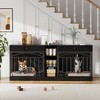 Dog Crate Furniture for 2 Dogs, Dog Kennel Indoor with Storage and Feeding Bowls, Double Dog Crate TV Stand for Small Medium Dogs - 3 of 4