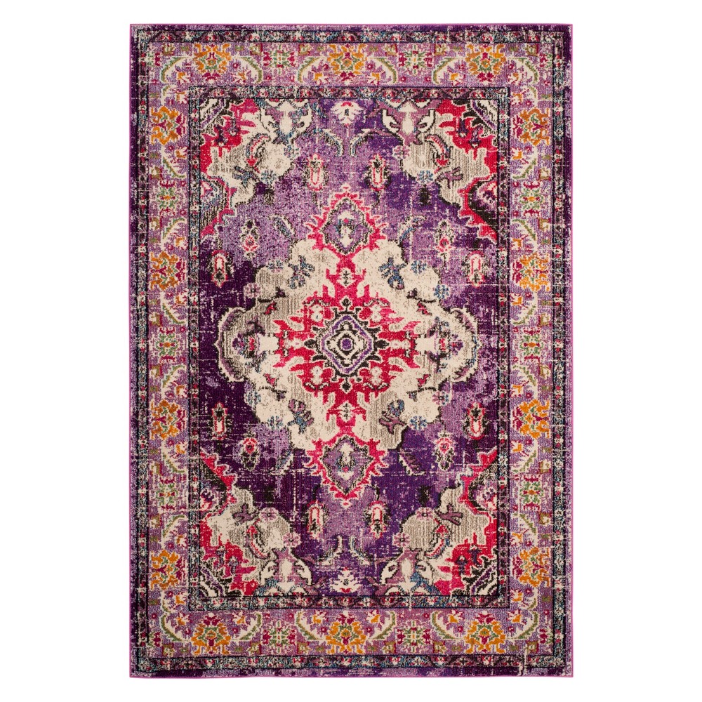 5'1inX7'7in Medallion Area Rug Violet/Fuchsia - Safavieh