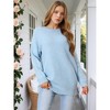 Seta T Women's Fall Winter Round Neck Long Sleeve Casual Tunic Sweater with Pockets - 2 of 4