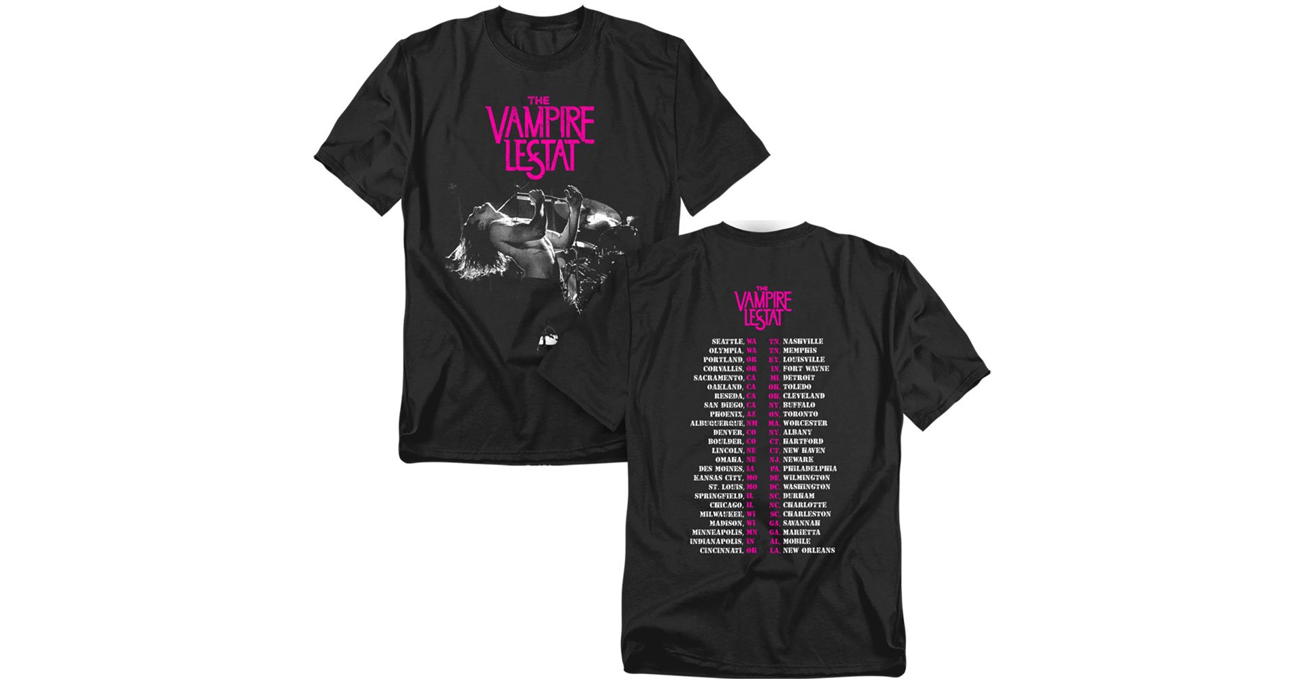 Men's The Vampire Lestat Live On Tour Front Back T-Shirt