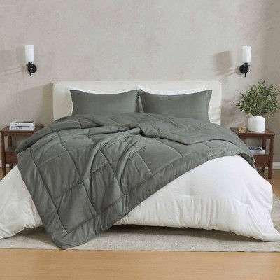 Isla Jade Twin/Twin XL Reversible Down Alternative Comforter Set Gray