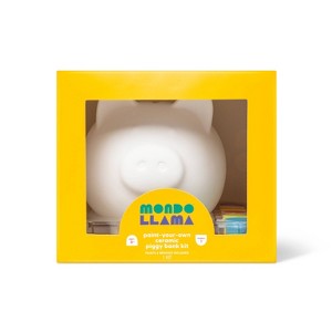 Paint-Your-Own Piggy Bank Craft Kit - Mondo Llama™: Ceramic Painting Coin Bank for Kids, Includes Paints & Brushes - 1 of 4