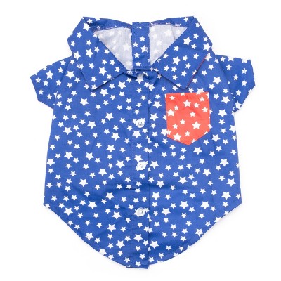 The Worthy Dog Stars Print Button Up Look Pet Shirt