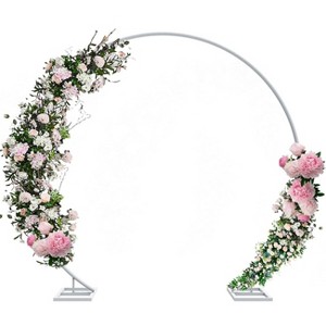 Artloge Large Heavy Duty Round Wedding Arch Single Layer Metal Backdrop Stand with Thickend Square Tube for Wedding Garden Outdoor Party Decoration - 1 of 4