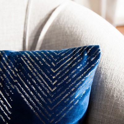 Navy and Grey Geometric Art Deco Rectangular Pillow